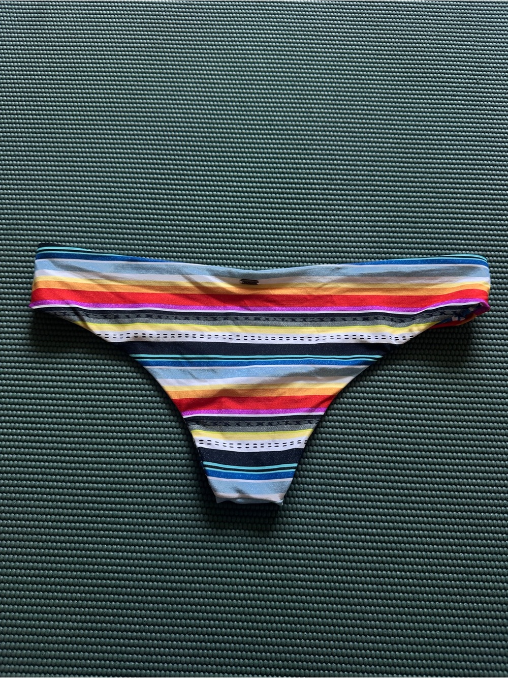 Rip Curl Blue Geometric & Multicolor Stripe Bikini Bottoms